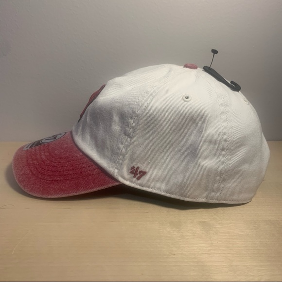 Ohio State University Buckeyes Hat Cap 47 Brand Clean Up Block O White Red NEW - Picture 3 of 4